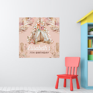 Poster Belle fille bohème Anniversaire Personnalisé