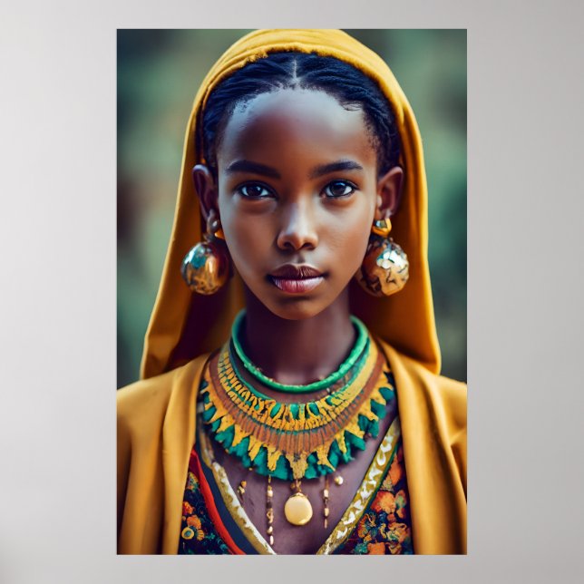 Poster belle fille d'origine centrafricaine, (Devant)