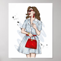 Belle fille en vêtements élégants avec mode acc