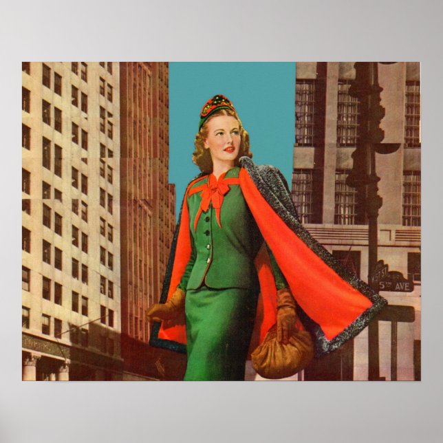 Poster belle fille uptown des années 1940 (Devant)