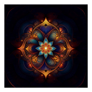 Poster Belle Fleur de Lys Fractale
