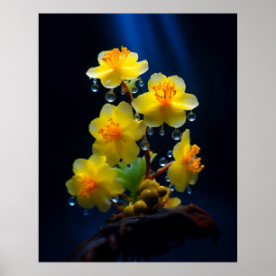 Poster Belle Fleur de Mai Jaune
