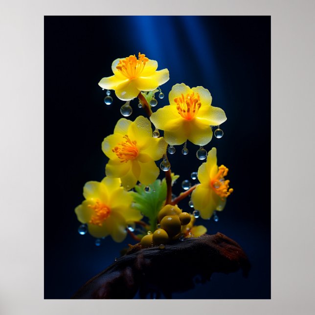 Poster Belle Fleur de Mai Jaune (Devant)