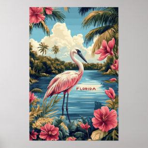Poster Belle Floride USA Vintage Illustration Voyage