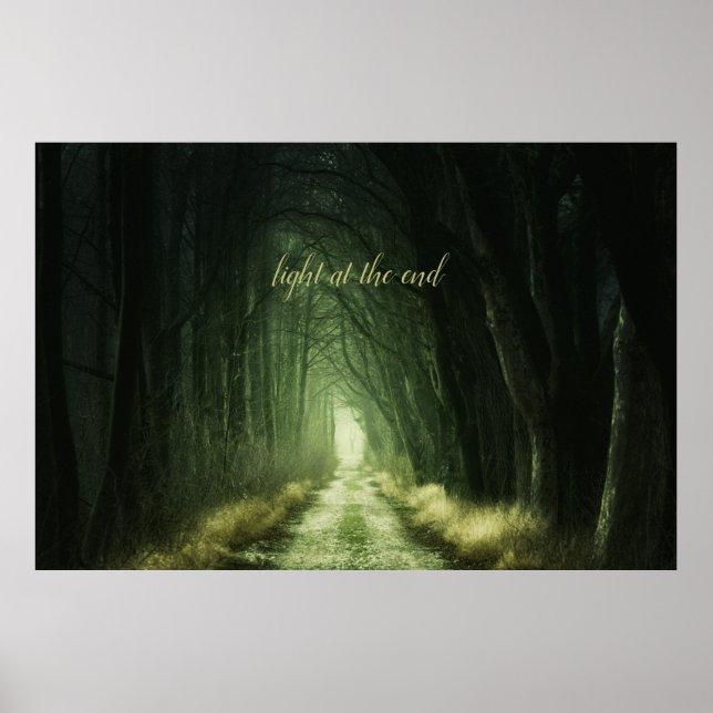 Poster Belle forêt foncée verte (Devant)