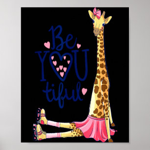 Poster Belle Girafe _ Inspire Sois Toi Girafe Animal