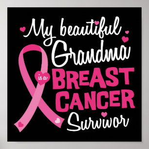 Poster Belle grand-mère Cancer du sein Survivant