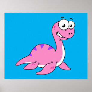 Poster Belle Illustration Du Monstre Loch Ness.