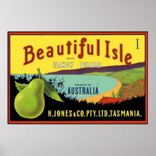 Poster Belle Isle Australian Pear Crate Étiquette