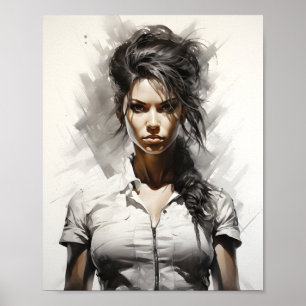 Poster Belle Jeune Femme Unique Art Féminin