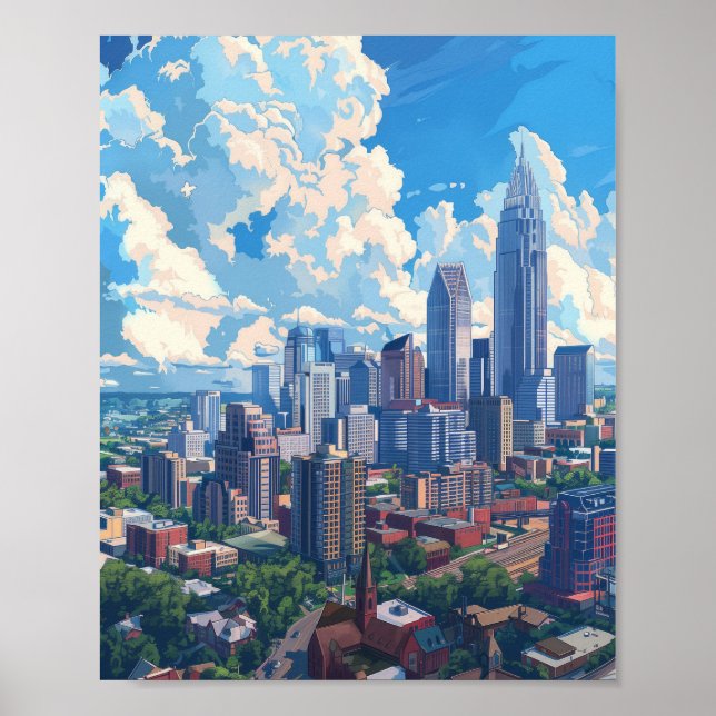 Poster Belle journée à Charlotte NC USA (Devant)