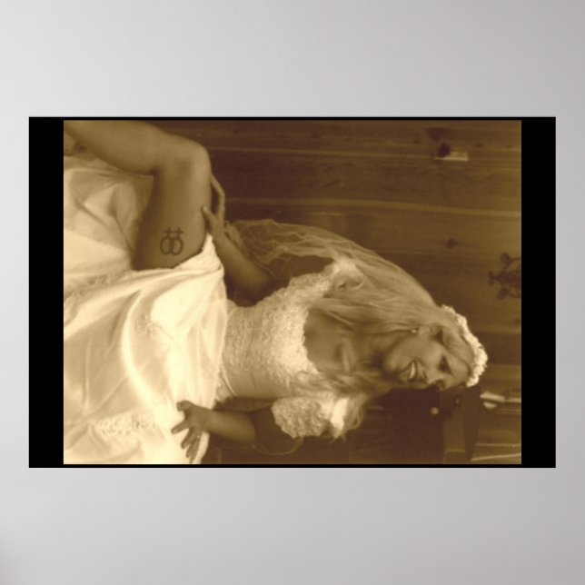 Poster Belle Lesbienne en robe Mariage 02 (Devant)