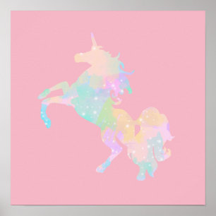 Poster Belle licorne colorée