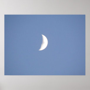 Poster Belle lune de croissant de cire en lumière