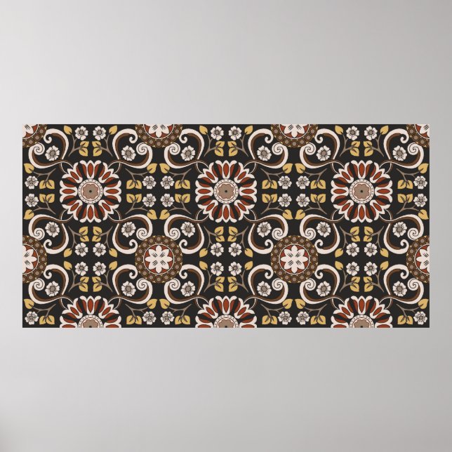 Poster Belle médaille islamique sans couture texti motif (Devant)