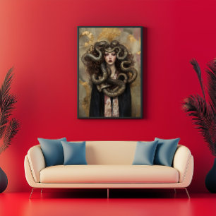 Poster Belle Medusa - Grec Art Nouveau Portrait 02