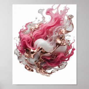 Poster Belle MOTIF artistique ART ABSTRAIT Argenté