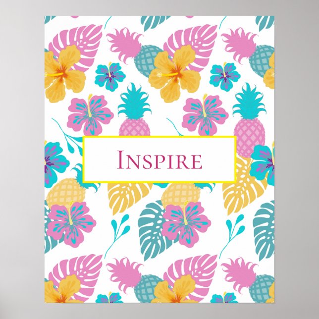 Poster Belle Motivation ananas Inspirer (Devant)