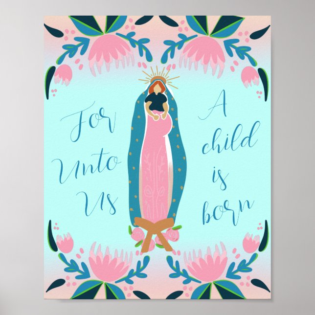 Poster Belle Nativité chrétienne de Noël (Devant)