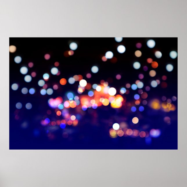 Poster Belle nuit de ville bokeh lumière, abstrait blur d (Devant)