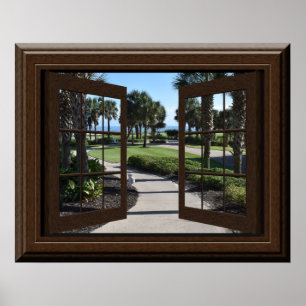 Poster Belle Palmiers Tropicaux Relaxant Fake Window