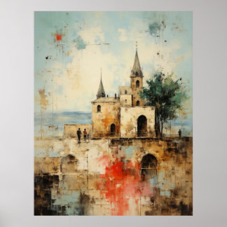 Poster Belle peinture abstraite moderne d'une vieille pet