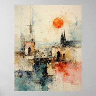 Poster Belle peinture abstraite moderne d'une vieille pet