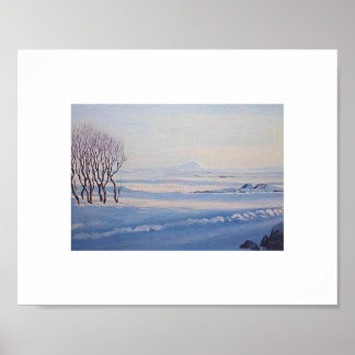 Poster Belle peinture artistique de paysage hivernal isla