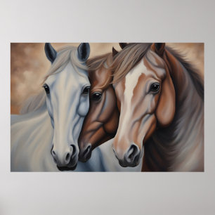 Poster Belle peinture de chevaux