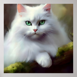 Poster Belle peinture Fluffy Cat