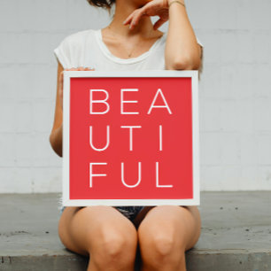 Poster Belle peinture murale minimaliste avec Arrière - p