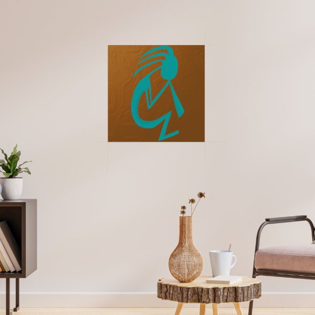 Poster Belle peinture Turquoise Kokopelli (Salon 3)