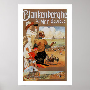 Poster Belle période estivale plage Voyage Blankenberge