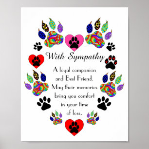 Poster Belle perte d'un animal de compagnie Sympathie Aff