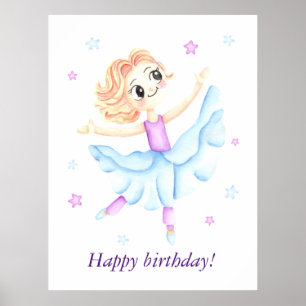 Poster Belle petite fille de gingembre ballerine