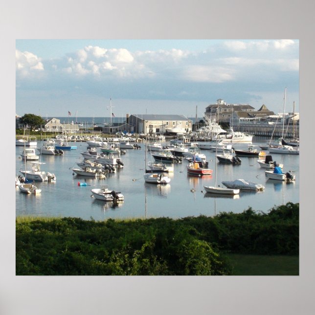 Poster Belle photo de Bateaux à Dock à Cape Cod, Ma (Devant)