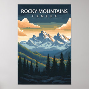 Poster Belle Place Montagnes Rocheuses Canada Voyage