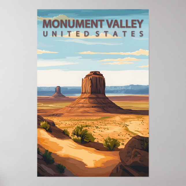 Poster Belle Place Monument Valley USA Travel (Devant)