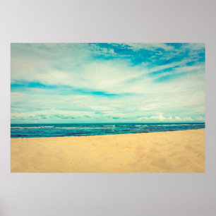 Poster Belle plage tropicale et paysage de mer Voyage