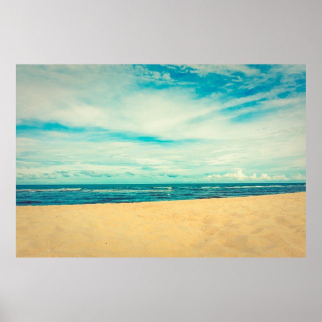 Poster Belle plage tropicale et paysage de mer Voyage (Devant)