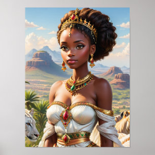 Poster Belle princesse noire africaine
