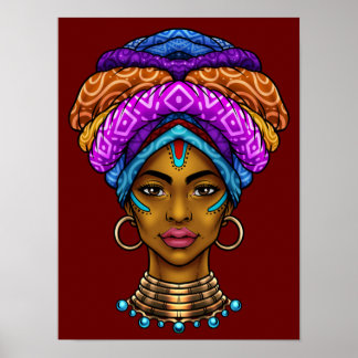 Poster Belle reine africaine