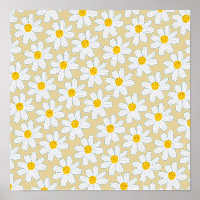 Poster Belle Retro Boho Daisy Art Motif Imprimer (Devant)
