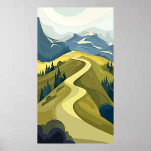 Poster Belle route de montagne