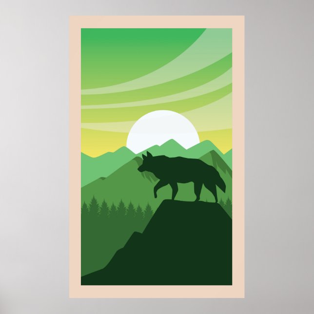 Poster Belle scène de loup (Devant)