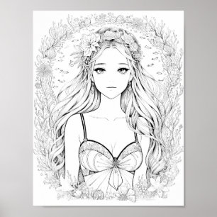 Poster Belle Sirène Couleur Adulte