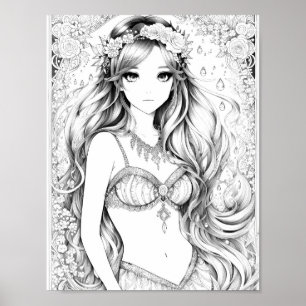 Poster Belle Sirène Couleur Adulte