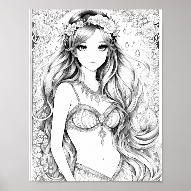 Poster Belle Sirène Couleur Adulte (Devant)