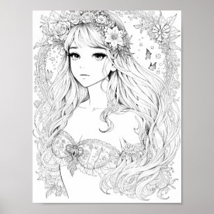 Poster Belle Sirène Couleur Adulte