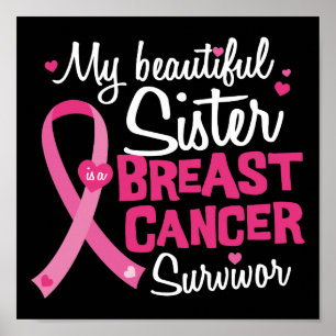 Poster Belle Soeur Cancer du sein Survivant Frère